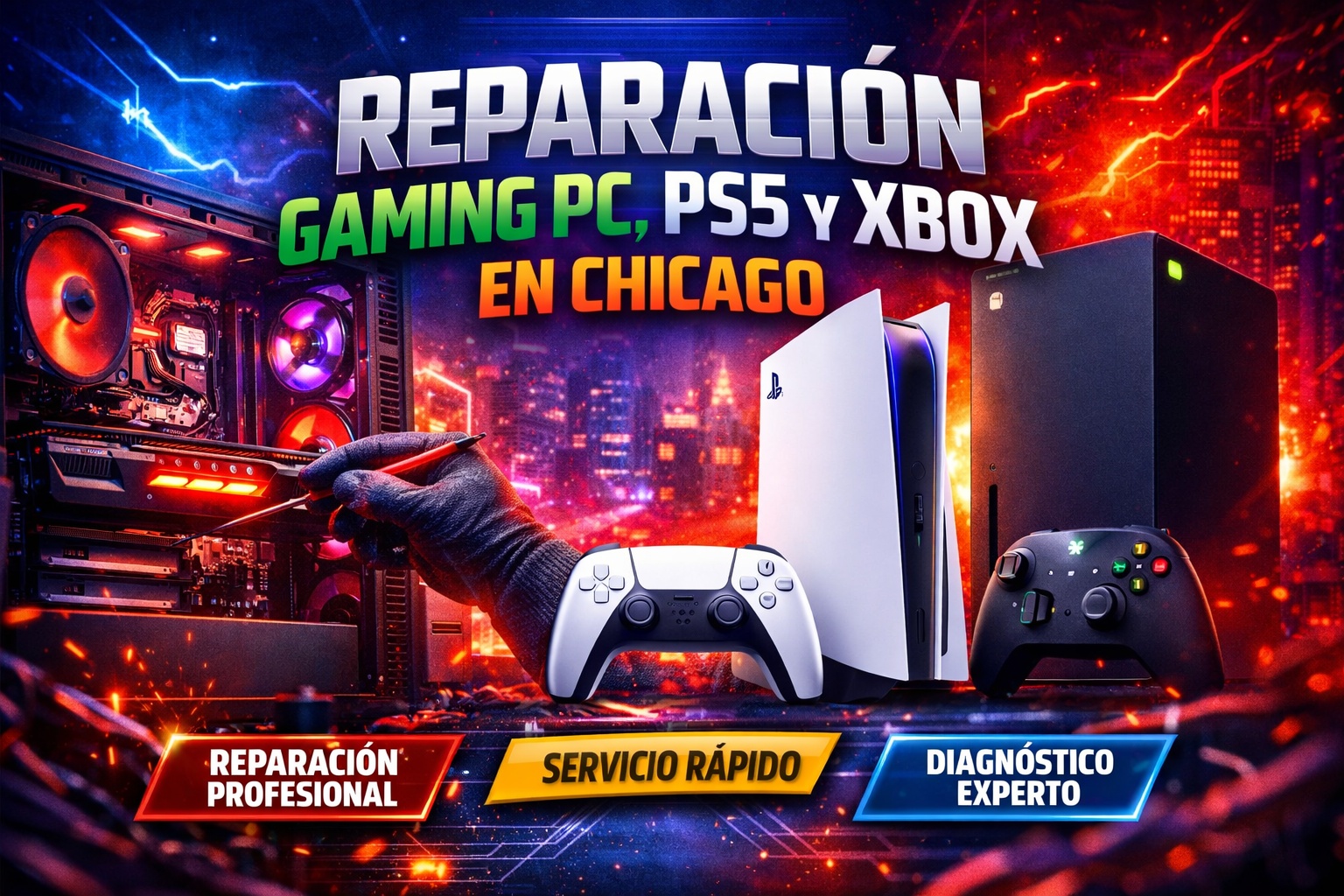 Gaming PC, PS5 & Xbox Repair in Chicago – Fast Same-Day Console & Computer Fix