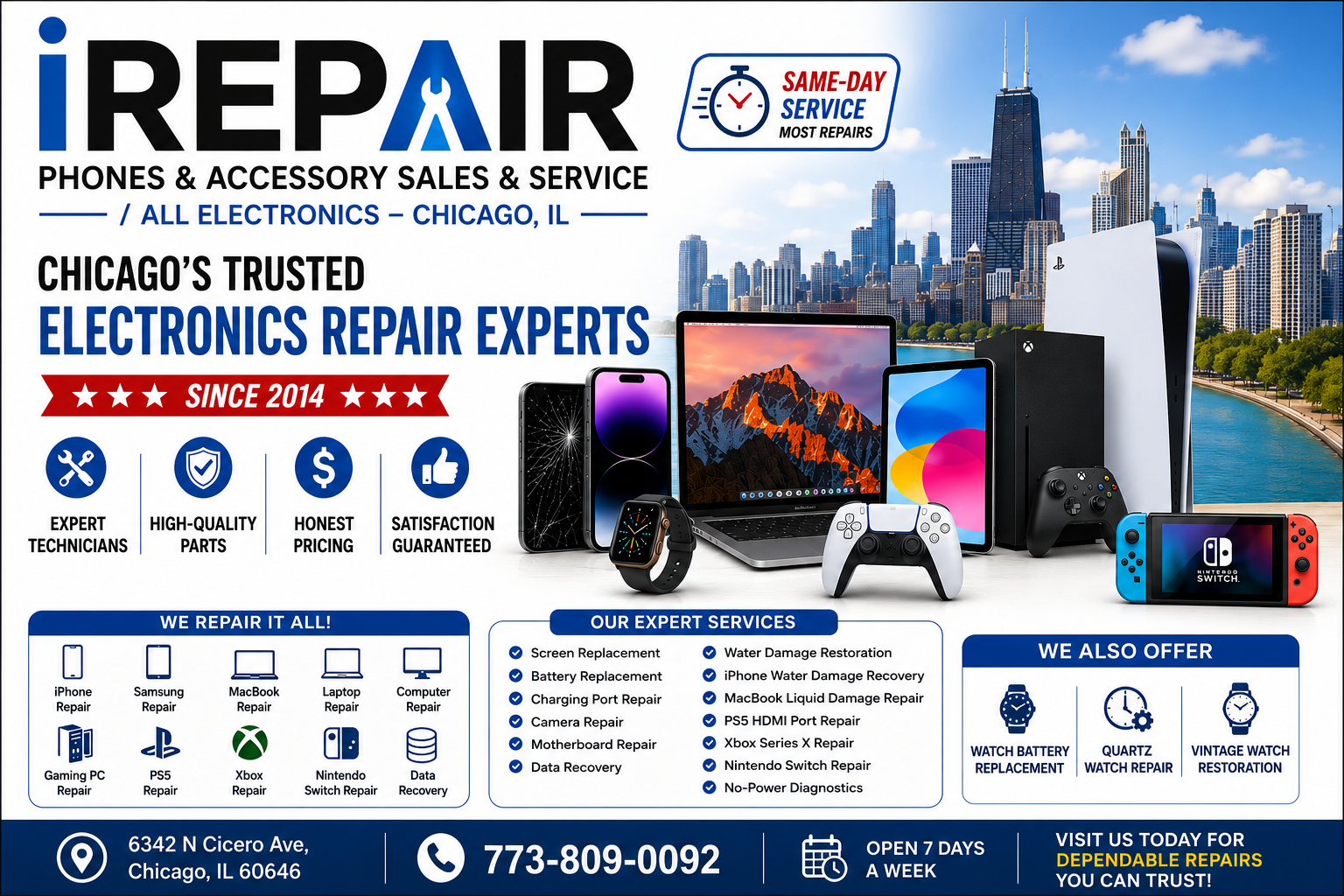 Expert Electronics Repair in Chicago: Your Trusted Local Repair Shop Since 2014